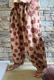 Basso Big Dot Balloon Cuff Pant Tan & Chocolate